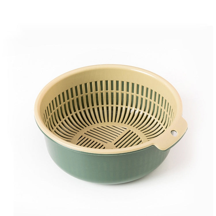 Double-Layer Hollow Fruit & Vegetable Drain Basket Household Plastic Vegetable Washing Basket, Size:Small