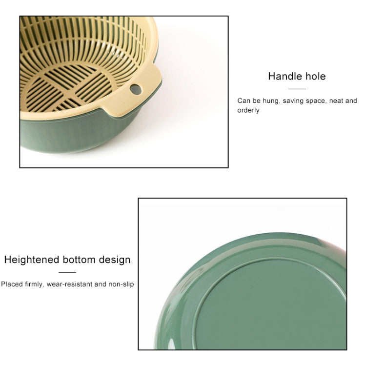 Double-Layer Hollow Fruit & Vegetable Drain Basket Household Plastic Vegetable Washing Basket, Size:Small
