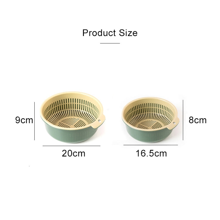 Double-Layer Hollow Fruit & Vegetable Drain Basket Household Plastic Vegetable Washing Basket, Size:Small