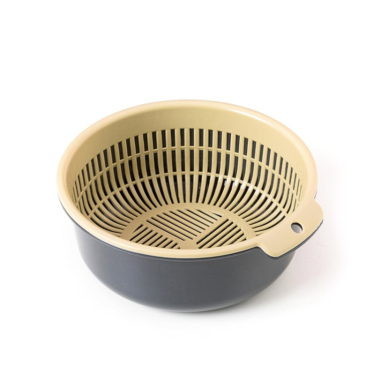 Double-Layer Hollow Fruit & Vegetable Drain Basket Household Plastic Vegetable Washing Basket, Size:Small