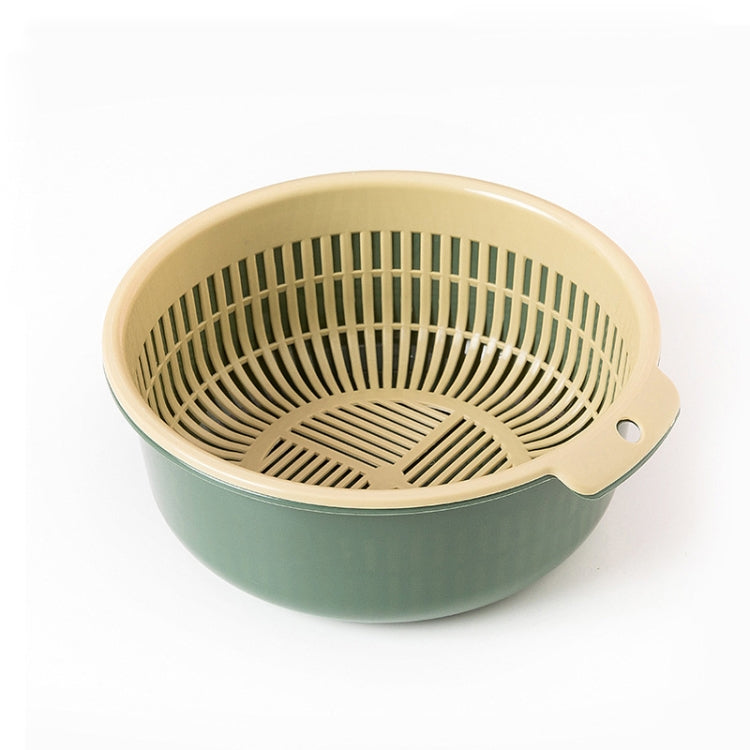 Double-Layer Hollow Fruit & Vegetable Drain Basket Household Plastic Vegetable Washing Basket, Size:Large