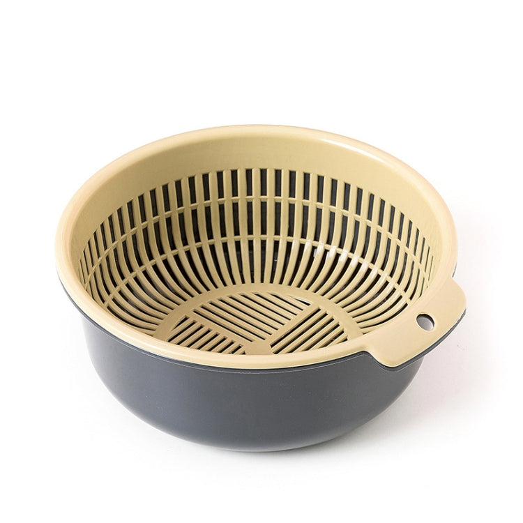 Double-Layer Hollow Fruit & Vegetable Drain Basket Household Plastic Vegetable Washing Basket, Size:Large