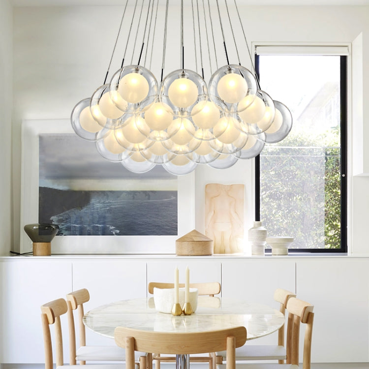 Modern LED Chandelier Living Room Hanging Lights Home Deco Lighting Dining Room Fixtures Nordic Bedroom Glass Ball Pendant Lamps, Lamp Diameter:Single Head 15cm