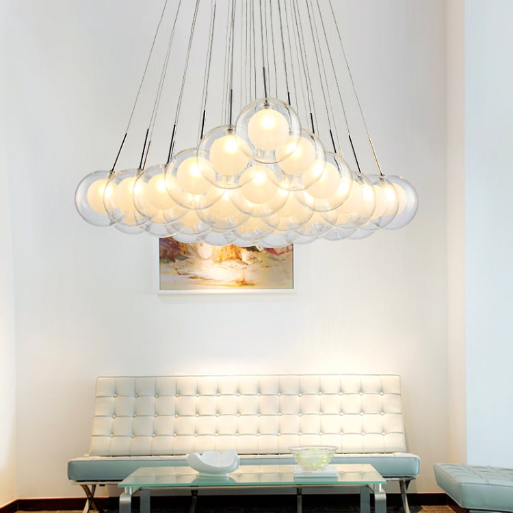 Modern LED Chandelier Living Room Hanging Lights Home Deco Lighting Dining Room Fixtures Nordic Bedroom Glass Ball Pendant Lamps, Lamp Diameter:Twenty Five Heads 12cm