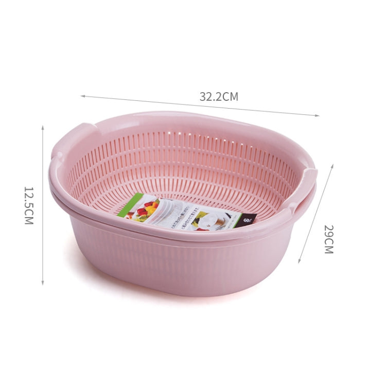 3 PCS Double-Layer Vegetable Washing & Draining Basket Kitchen Fruit & Vegetable Storage Basket