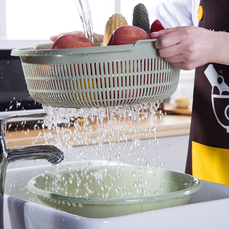 3 PCS Double-Layer Vegetable Washing & Draining Basket Kitchen Fruit & Vegetable Storage Basket