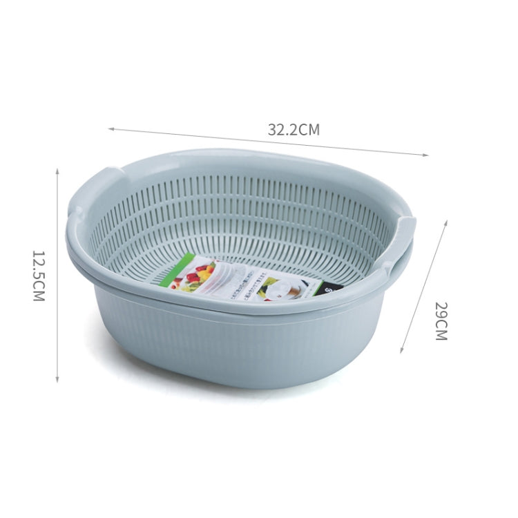 3 PCS Double-Layer Vegetable Washing & Draining Basket Kitchen Fruit & Vegetable Storage Basket