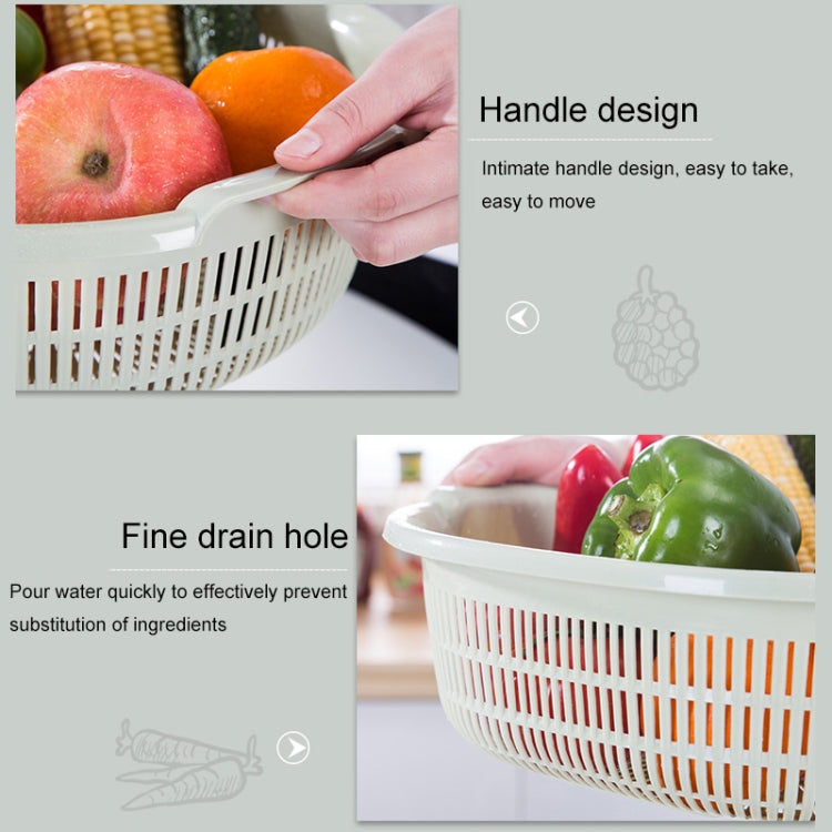 3 PCS Double-Layer Vegetable Washing & Draining Basket Kitchen Fruit & Vegetable Storage Basket