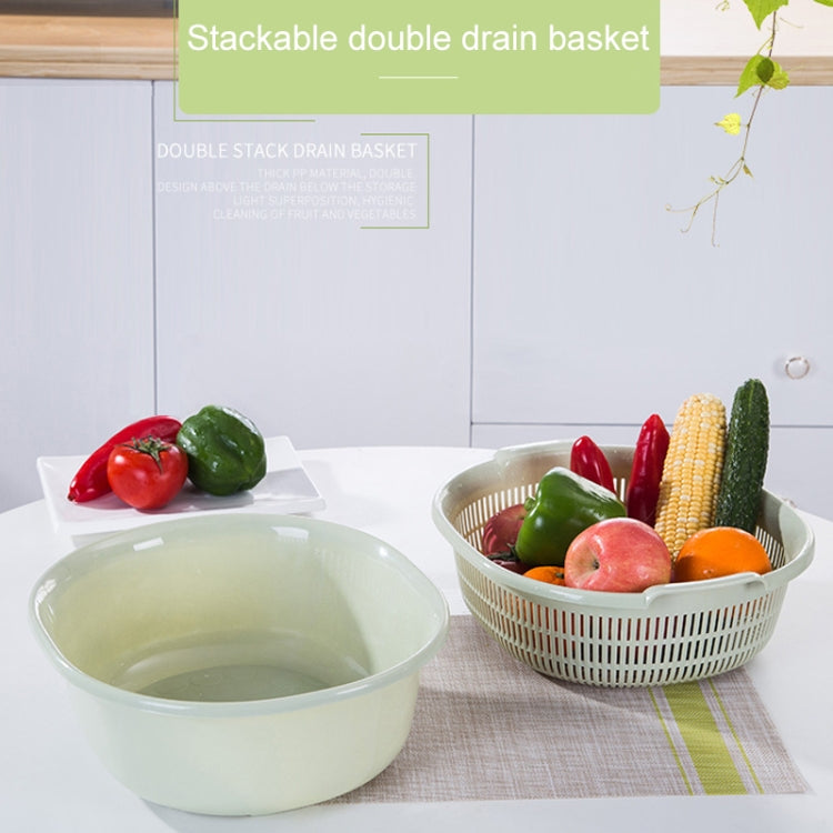 3 PCS Double-Layer Vegetable Washing & Draining Basket Kitchen Fruit & Vegetable Storage Basket