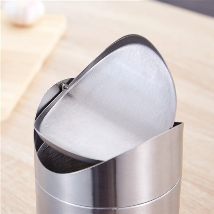 Stainless Steel Rocker Type Mini Ashtray Car Desktop Trash Can