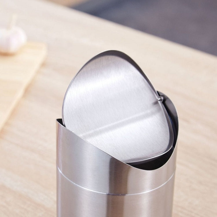 Stainless Steel Rocker Type Mini Ashtray Car Desktop Trash Can