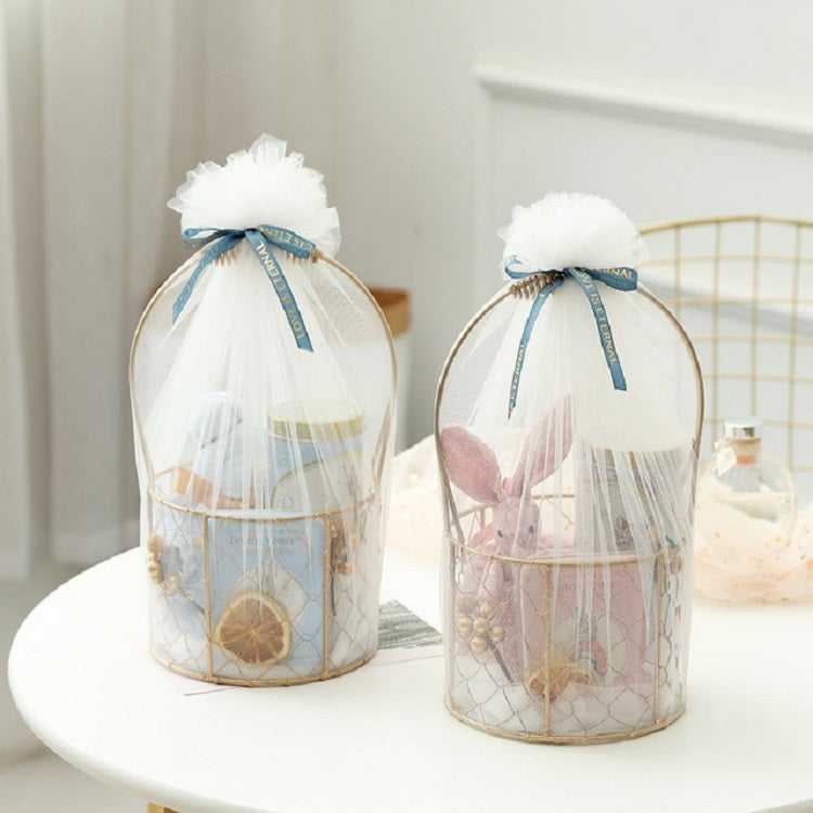 Creative Wedding Partner Hand Gift Box Wedding Candy Box Birthday Full Moon Gift Shopping Basket, Specification:With Yarn and Ribbon
