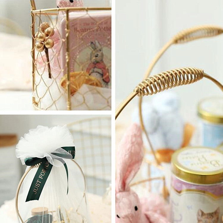 Creative Wedding Partner Hand Gift Box Wedding Candy Box Birthday Full Moon Gift Shopping Basket, Specification:With Yarn and Ribbon