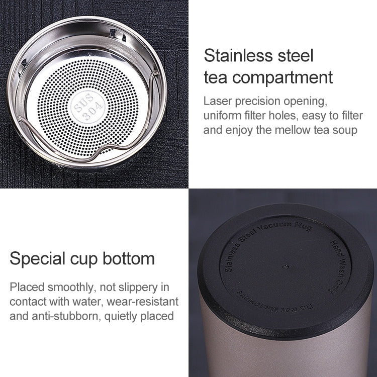 Stainless Steel Business Office Straight Cup Outdoor Portable Insulation Cup, Capacity: 500ml(Rose Gold)