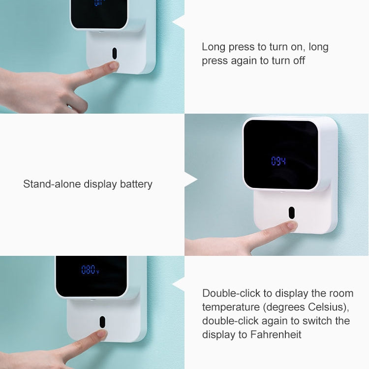 Wall-Mounted LED Smart Sensor Hand Washing Machine  Automatic Sensor Foam Soap Dispenser With Room Temperature Display Function