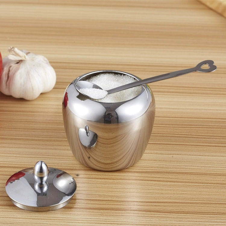 Stainless Steel Apple Single-Head Seasoning Box With Spoon