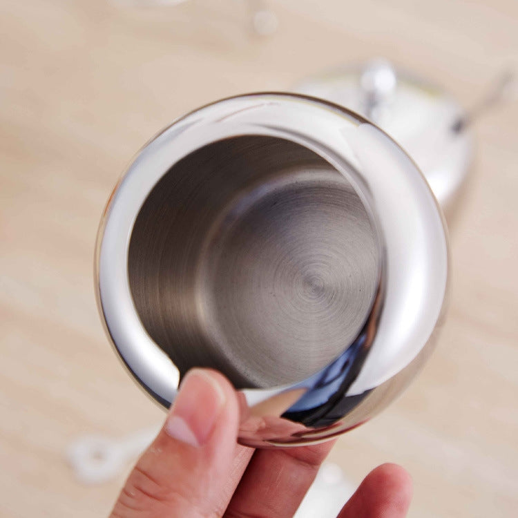 Stainless Steel Apple Single-Head Seasoning Box With Spoon