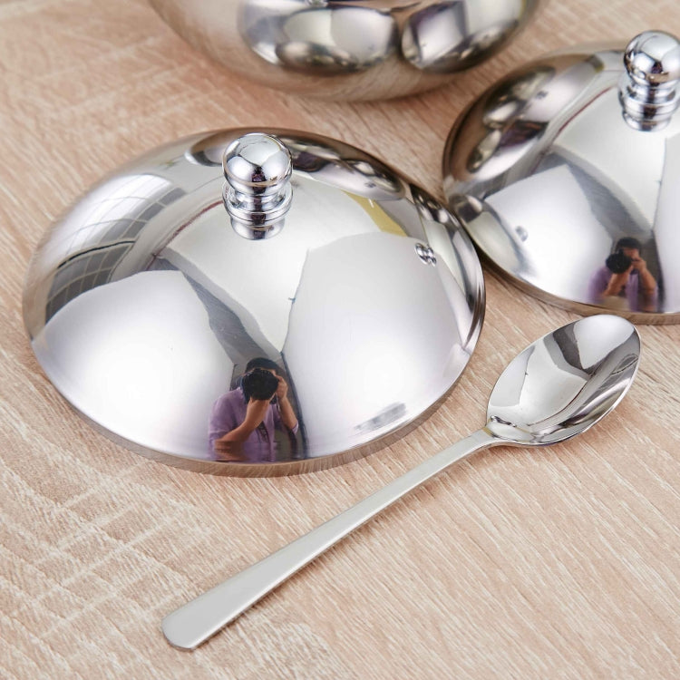 Stainless Steel Round Seasoning Jar With Spoon, Specification: Small
