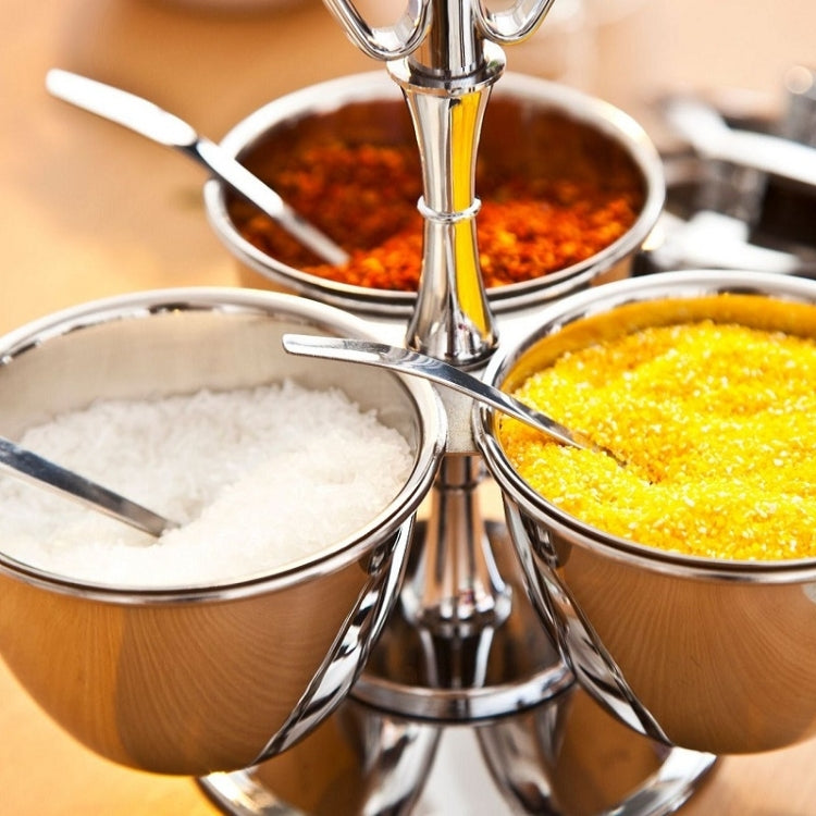 Stainless Steel Rotating Seasoning Pot Set, Specification: Three-piece Set