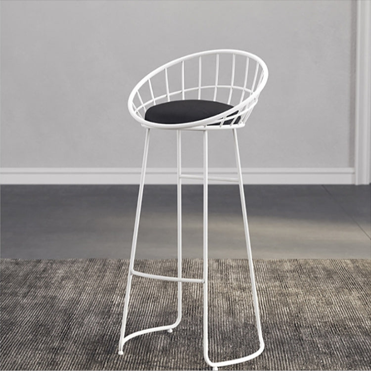 Nordic Minimalist Creative Wrought Iron Cafe High Chair(White)