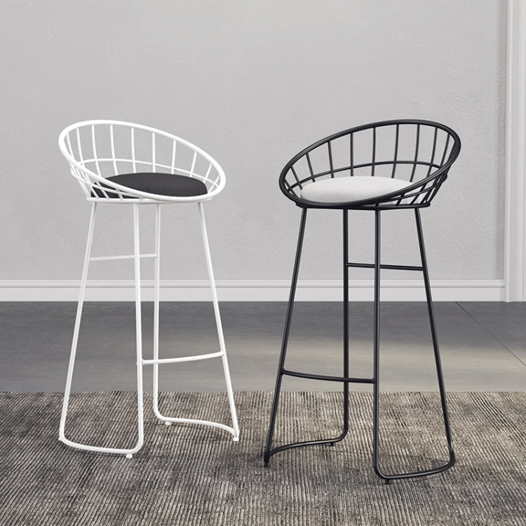Nordic Minimalist Creative Wrought Iron Cafe High Chair(White)