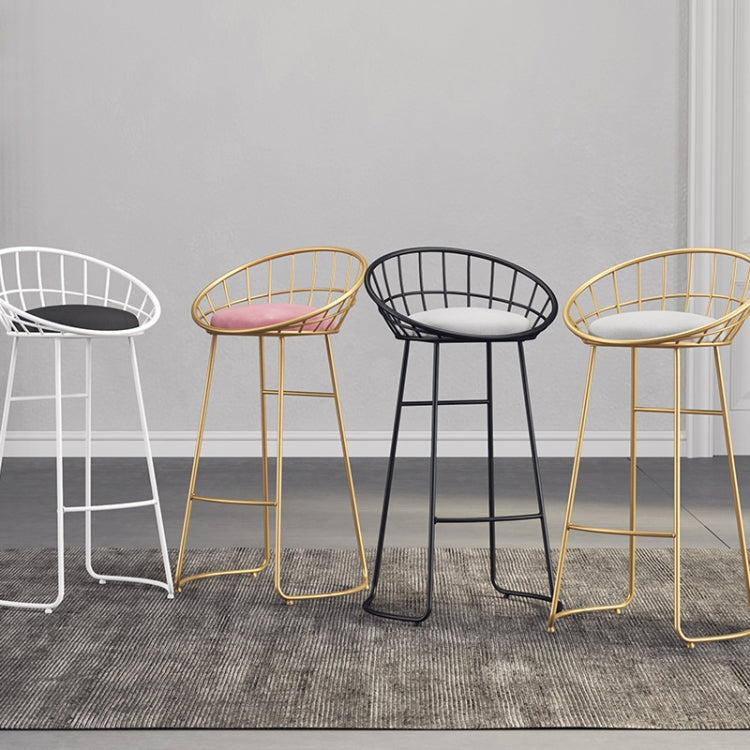 Nordic Minimalist Creative Wrought Iron Cafe High Chair(White)