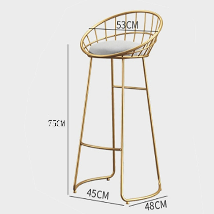 Nordic Minimalist Creative Wrought Iron Cafe High Chair(White)