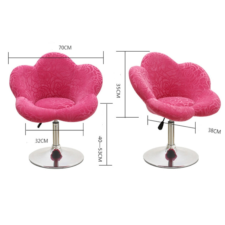 Printed Velvet Leisure Bar Counter Bedroom Lift Swivel Chair Plum Flower Shaped Chair