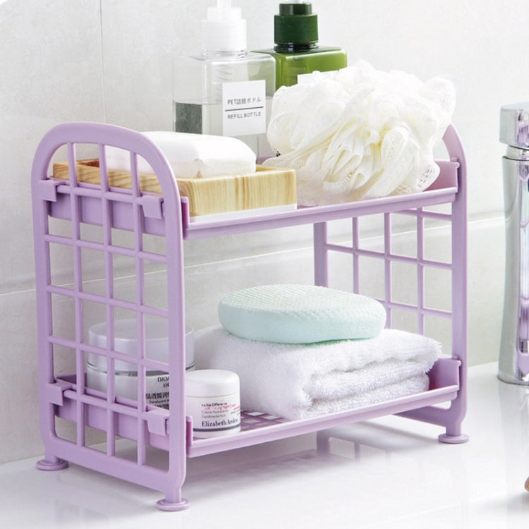 2 Layers Assemble Kitchen Desktop Living Room Plastic Finishing Shelf Bathroom Toilet Storage Shelf Holder Organizer