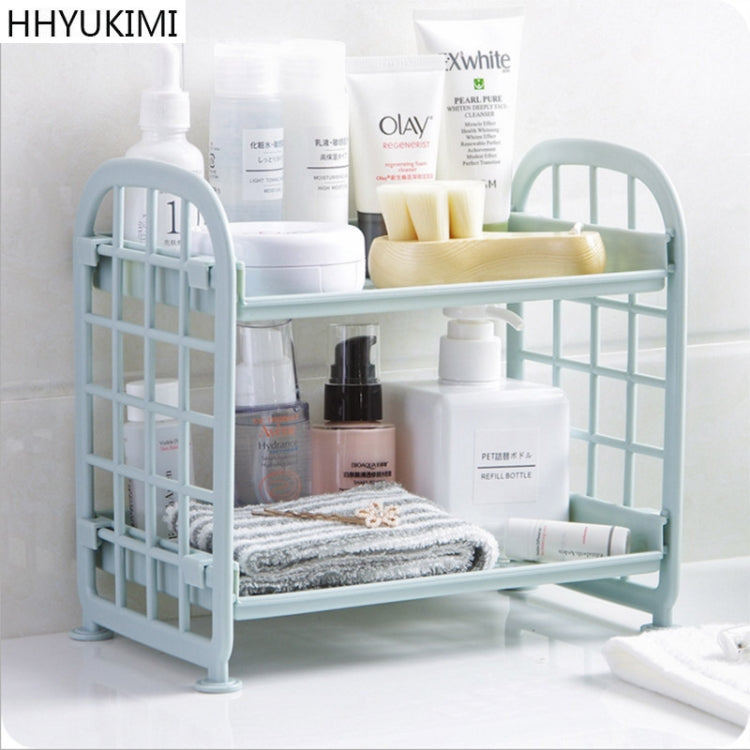 2 Layers Assemble Kitchen Desktop Living Room Plastic Finishing Shelf Bathroom Toilet Storage Shelf Holder Organizer