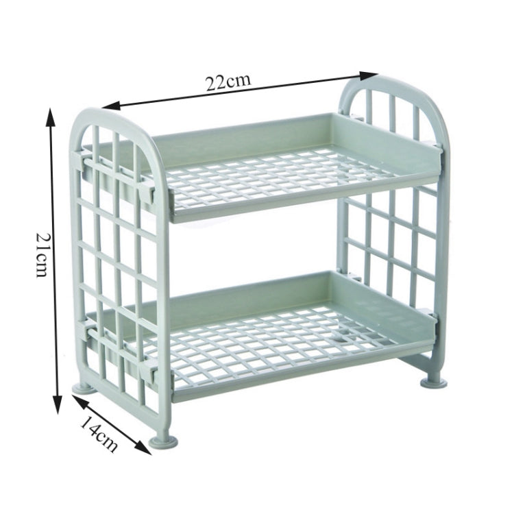 2 Layers Assemble Kitchen Desktop Living Room Plastic Finishing Shelf Bathroom Toilet Storage Shelf Holder Organizer