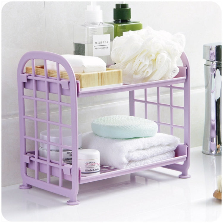 2 Layers Assemble Kitchen Desktop Living Room Plastic Finishing Shelf Bathroom Toilet Storage Shelf Holder Organizer