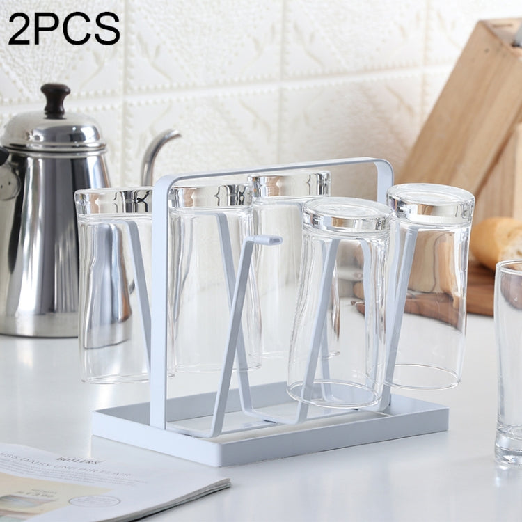 2 PCS Household Daily Necessities Iron Art Water Upside Down Drain Cup Shelf Kitchen Cup Holder