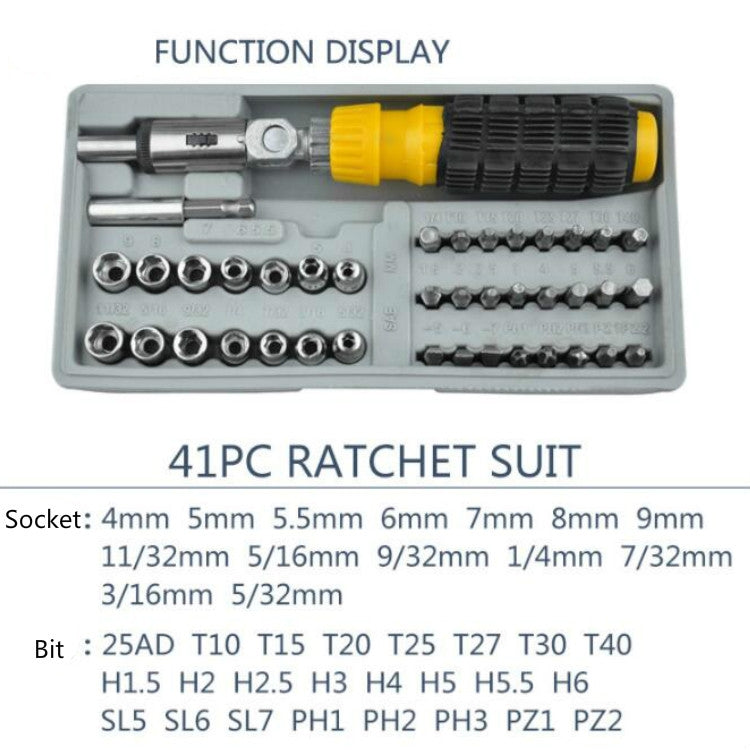 3 Sets Multifunctional Household Hardware Tool Socket Screwdriver Ratchet Set(41 In 1 Plastic Interface)