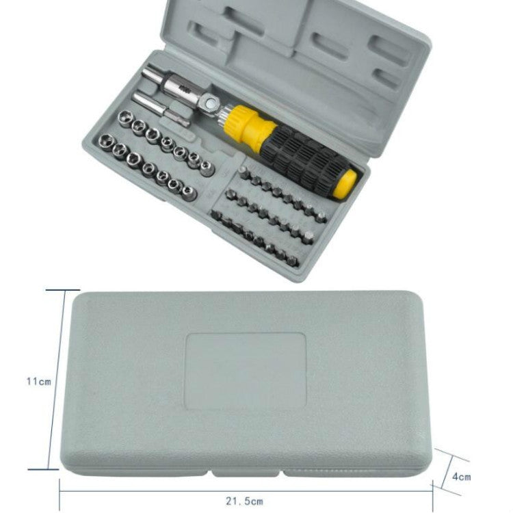 3 Sets Multifunctional Household Hardware Tool Socket Screwdriver Ratchet Set(41 In 1 Plastic Interface)