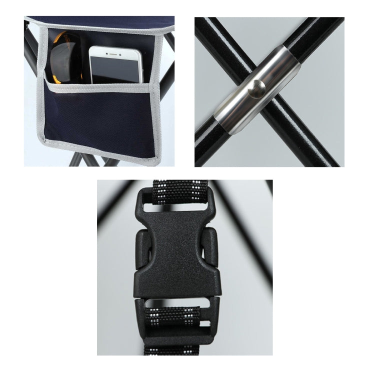 Camping Travel Outdoor Folding Chair Portable Fishing Chair, Specification:Black 37x37x60cm