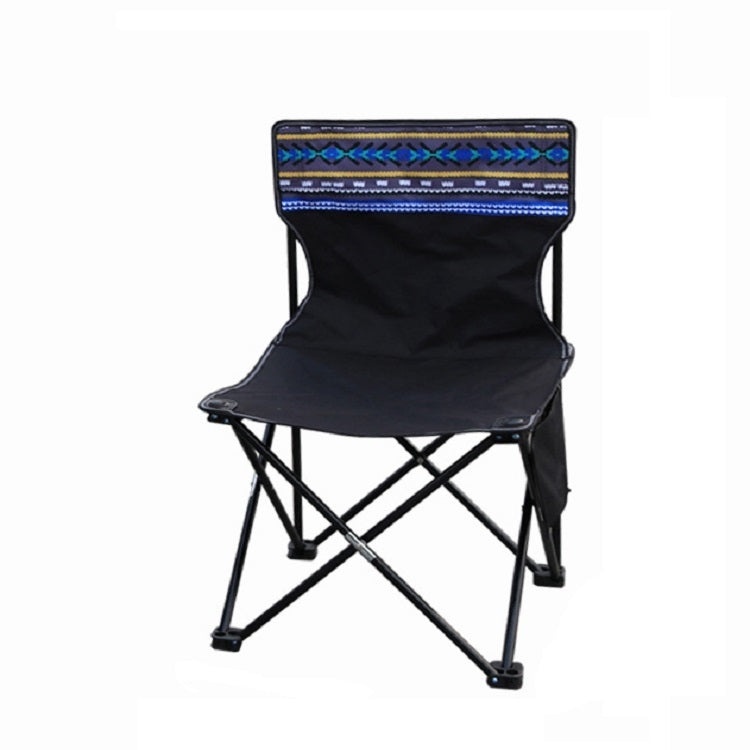 Camping Travel Outdoor Folding Chair Portable Fishing Chair, Specification:Black 40x40x70cm