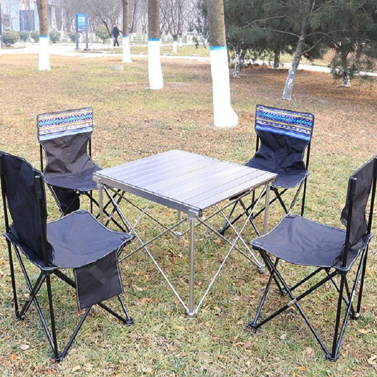 Camping Travel Outdoor Folding Chair Portable Fishing Chair, Specification:Black 40x40x70cm
