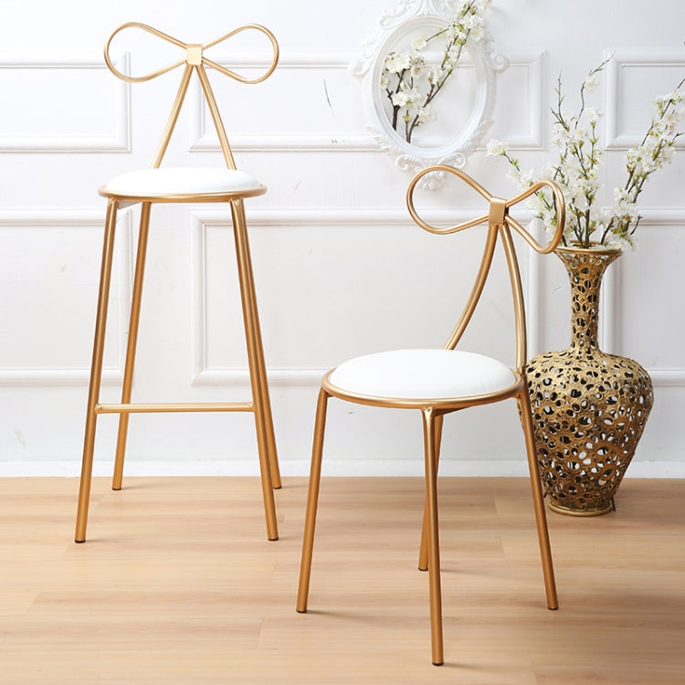 Fashion Nordic Bar Leisure Stool Modern Dining Party Seat with Bow Shape Backrest Chair