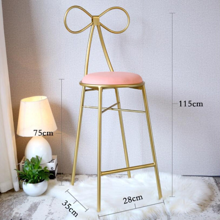 Fashion Nordic Bar Leisure Stool Modern Dining Party Seat with Bow Shape Backrest Chair