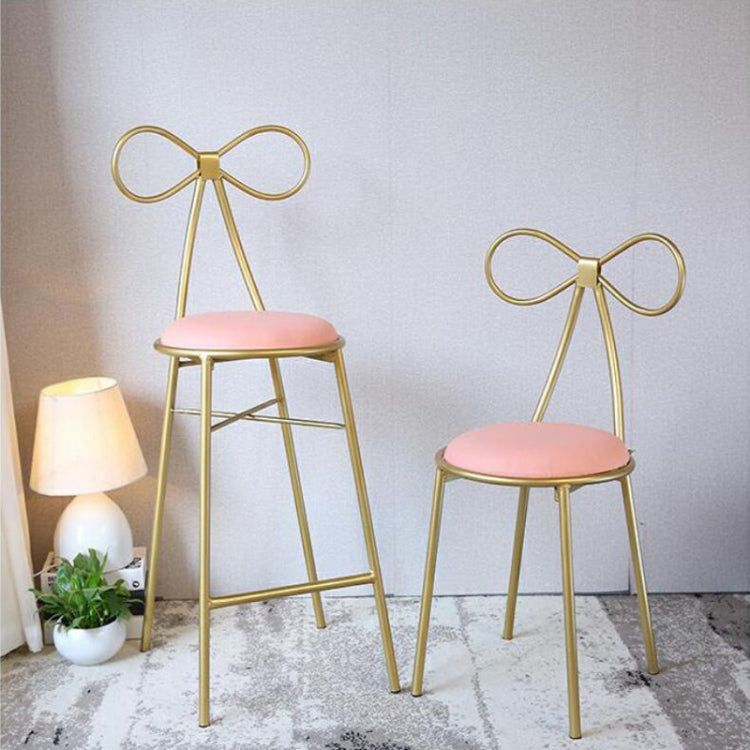 Fashion Nordic Bar Leisure Stool Modern Dining Party Seat with Bow Shape Backrest Chair