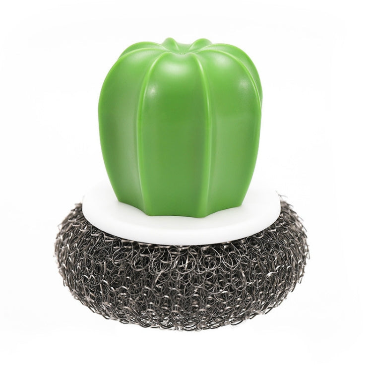 6 PCS Cactus Kitchen Cleaning Supplies Wire With Handle Powerful Decontamination Pot Brush, Material:Steel Ball