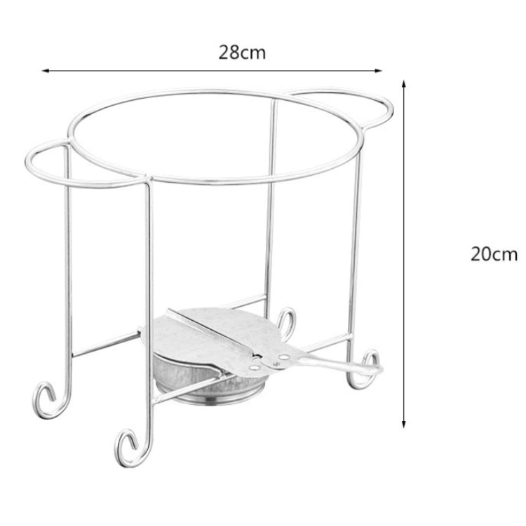 Stainless Steel Pot Rack Single Alcohol Dry Pot Skewers Shabu-Shabu, Style:With Cover