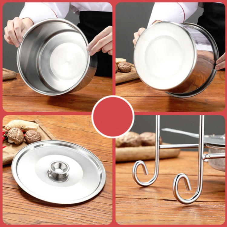 Stainless Steel Pot Rack Single Alcohol Dry Pot Skewers Shabu-Shabu, Style:With Cover