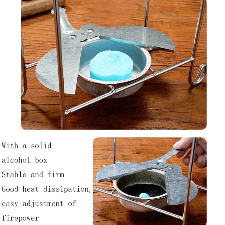 Stainless Steel Pot Rack Single Alcohol Dry Pot Skewers Shabu-Shabu, Style:With Cover