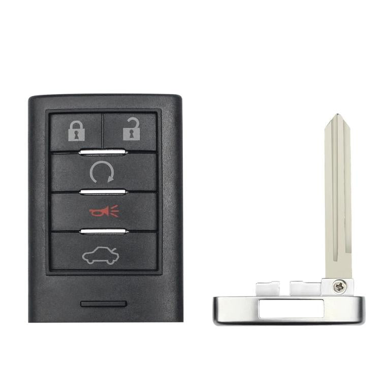 For Cadillac Car Remote Key Fob Case With Blank Key Blade - 5 Buttons
