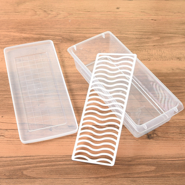6 PCS Kitchen Refrigerator Drainable Fresh-Keeping Box Food Plastic Sealed Freezer Storage Box Fish Fresh Box, Size:Large