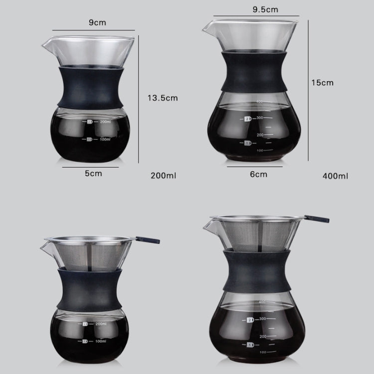 High Temperature Resistant Coffee Maker, Capacity:200ml, Style:With Strainer