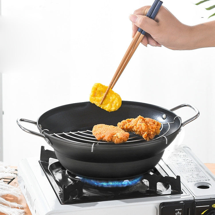 20cm Household Stainless Steel Fryer Thickened Non-Stick Pan Pot with Oil Filter Rack