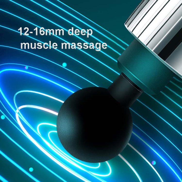 USB Rechargeable Fascia Gun Muscle Massager 30 Levels Adjustable With 4 Massage Heads(Dark Green)